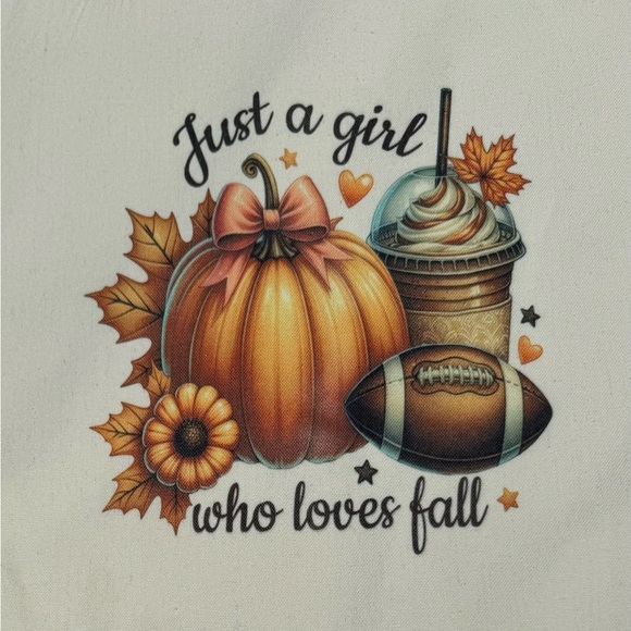 Just a girl who loves fall tote bag 15x16 tote bags - Picture 2 of 2